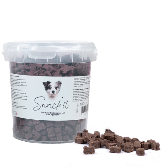 Snack'it Semi-Moist Mini Bones m. Lam 500g - nikos happy tail