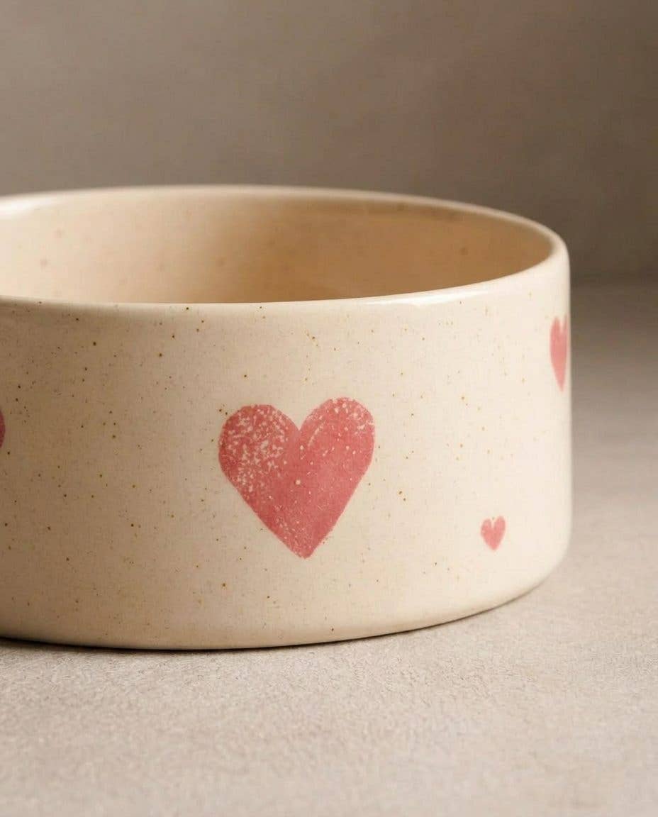 Cozy Hearts Keramikskål 16,5 cm, sæt med 2 stk.