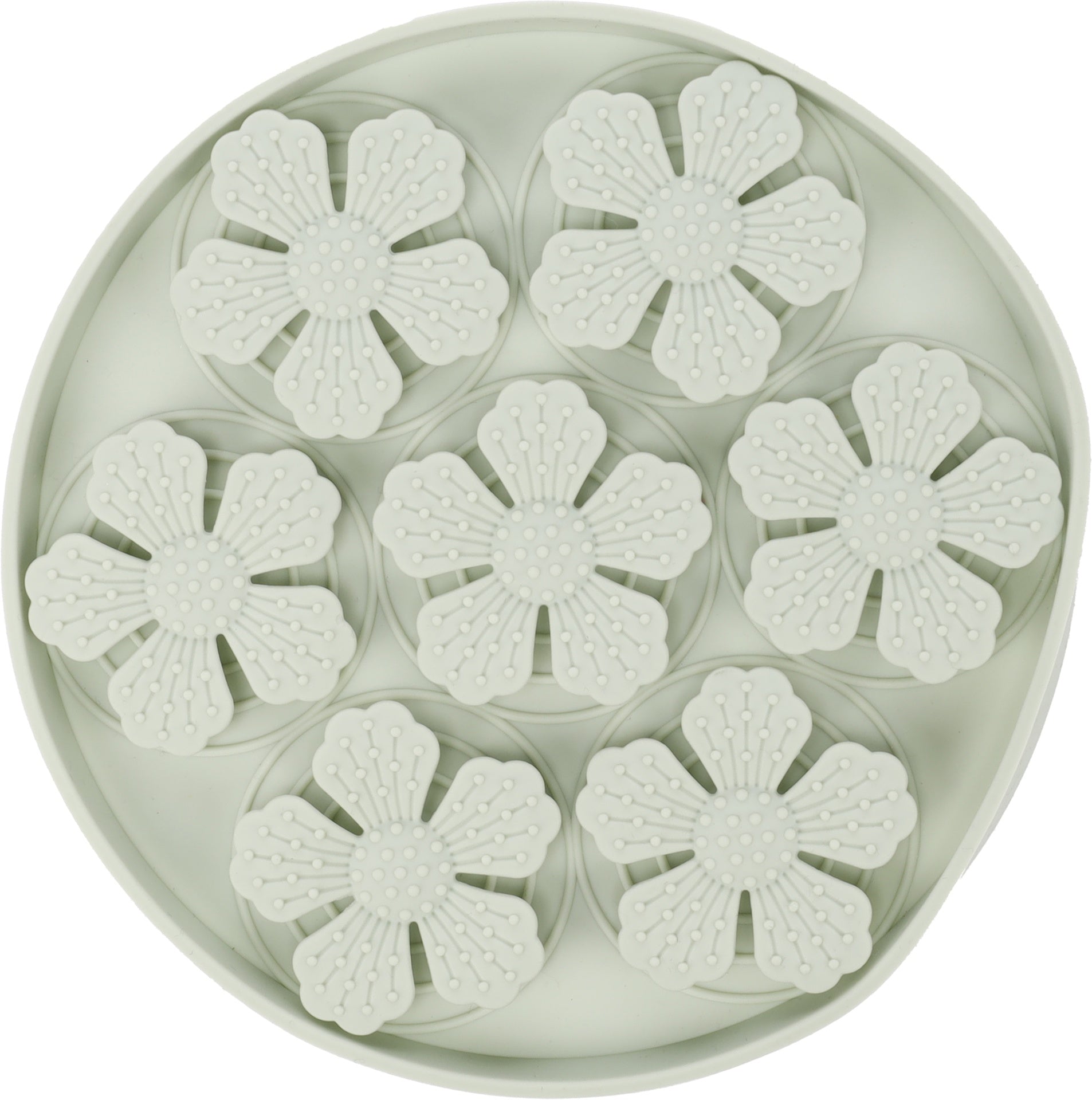 Lick Pad Fleur Light Green Round ø20cm