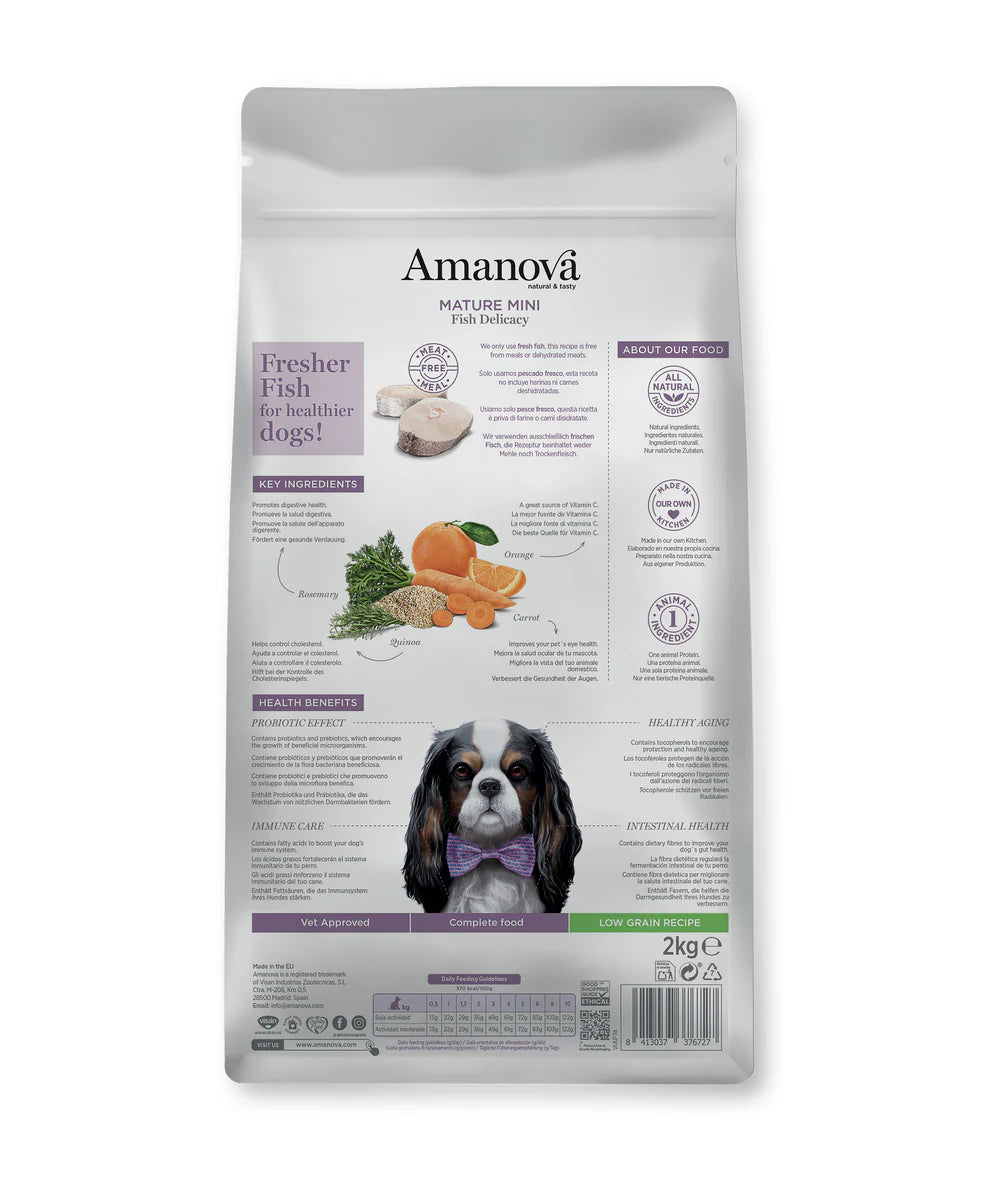 Amanova Delikat Fisk - Senior hundefoder til små hunde - 7 kg
