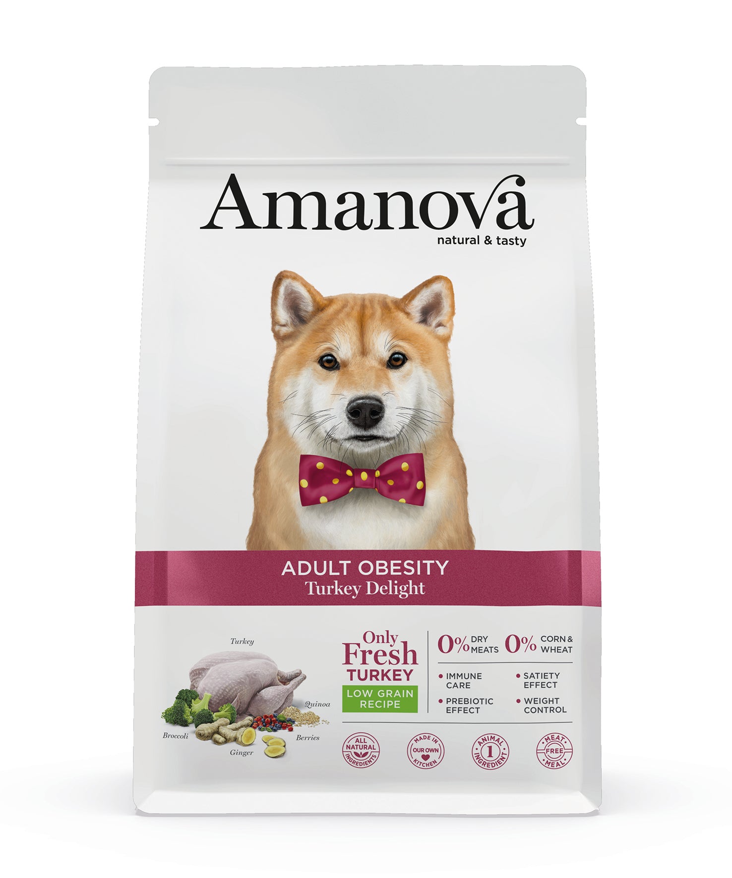Amanova Lækker Kalkun - Fedtfattigt hundefoder mod overvægt - 10 kg