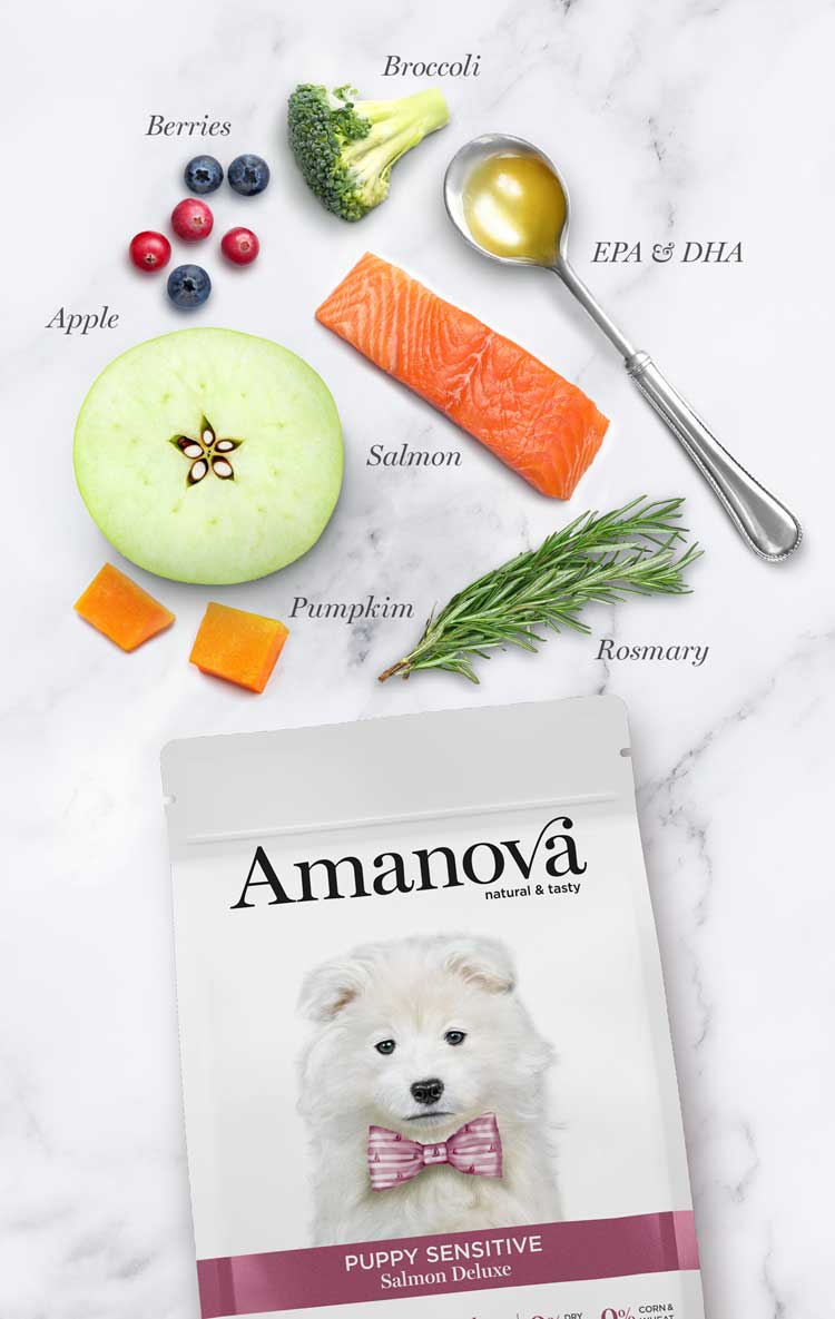Amanova Luksus Laks Sensitive - Kornfrit hvalpefoder - 7 kg