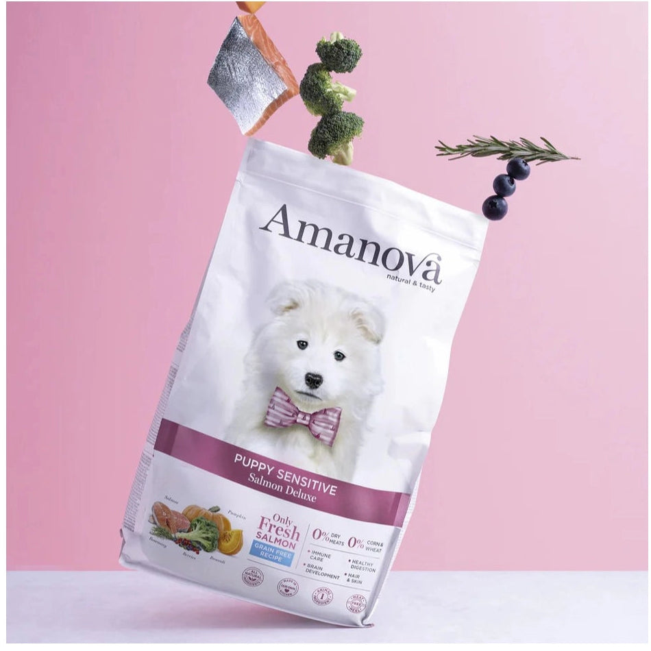 Amanova Luksus Laks Sensitive - Kornfrit hvalpefoder - 7 kg