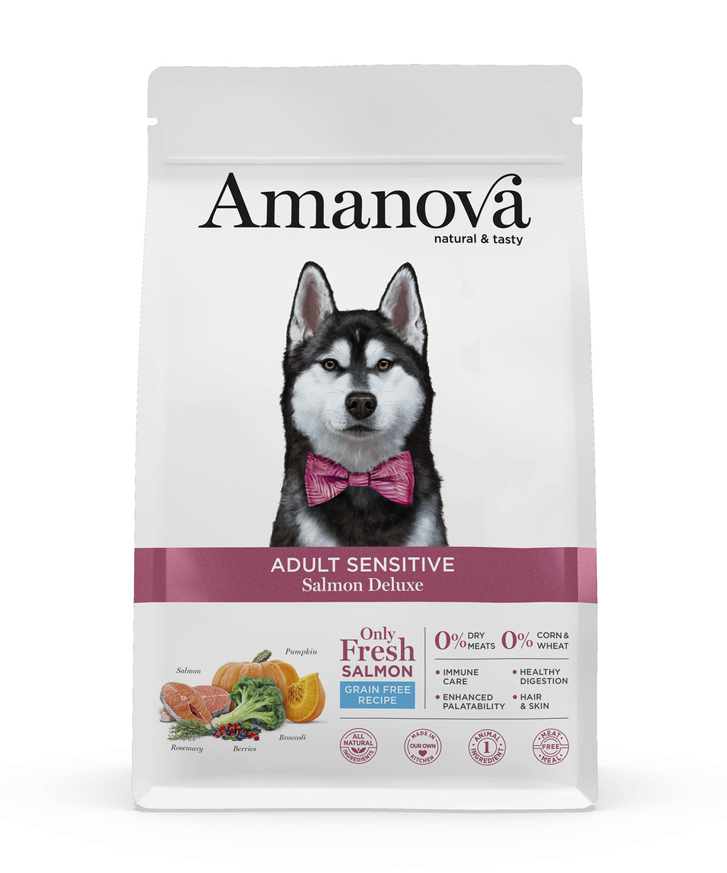 Amanova Luksus Laks Sensitive - Kornfrit voksen hundefoder - 10 kg