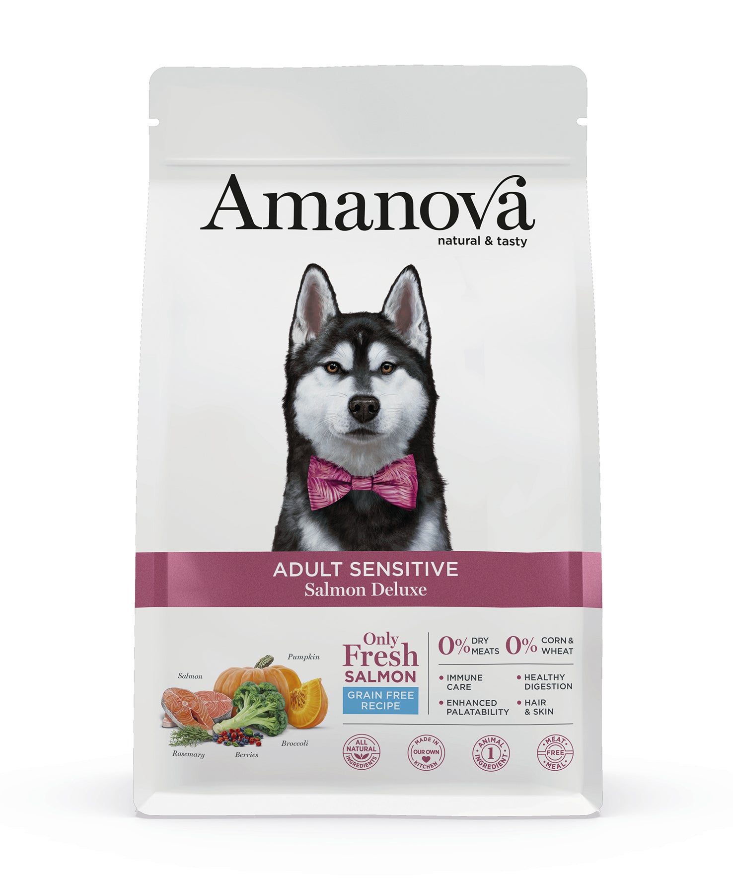 Amanova Luksus Laks Sensitive - Kornfrit voksen hundefoder - 10 kg