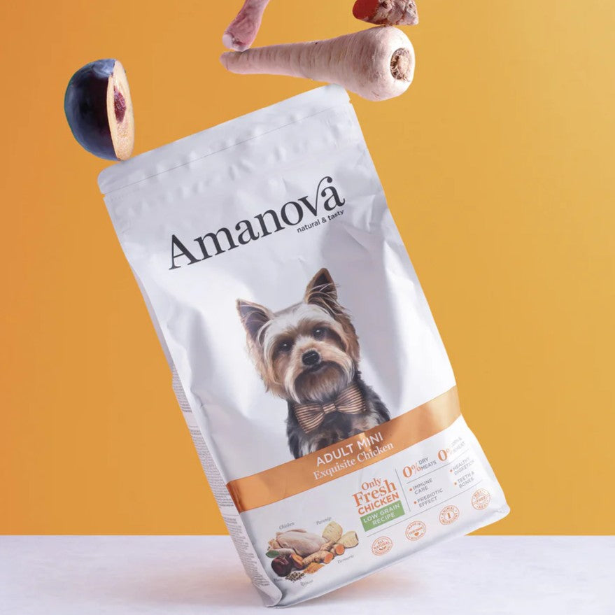 Amanova Udsøgt Kylling - Voksen hundefoder til små hunde - 7 kg