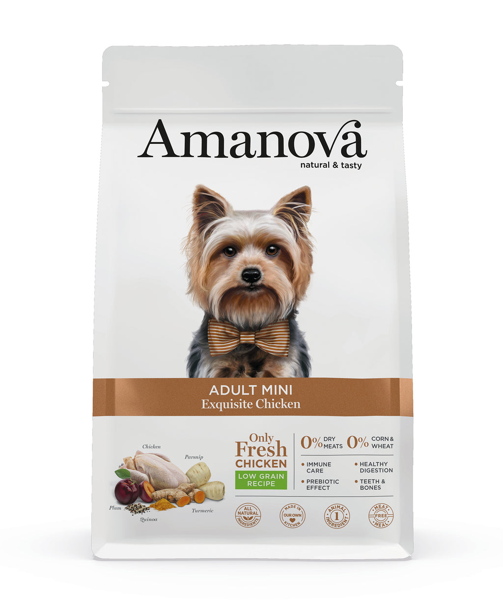 Amanova Udsøgt Kylling - Voksen hundefoder til små hunde - 7 kg