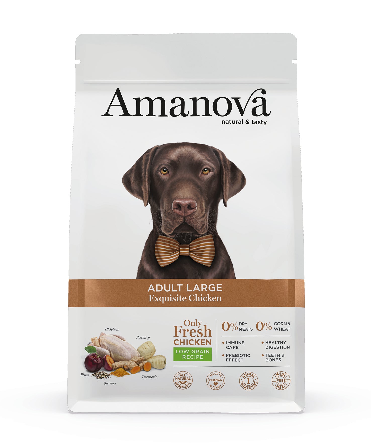 Amanova Udsøgt Kylling - Voksen hundefoder til store hunde - 12 kg