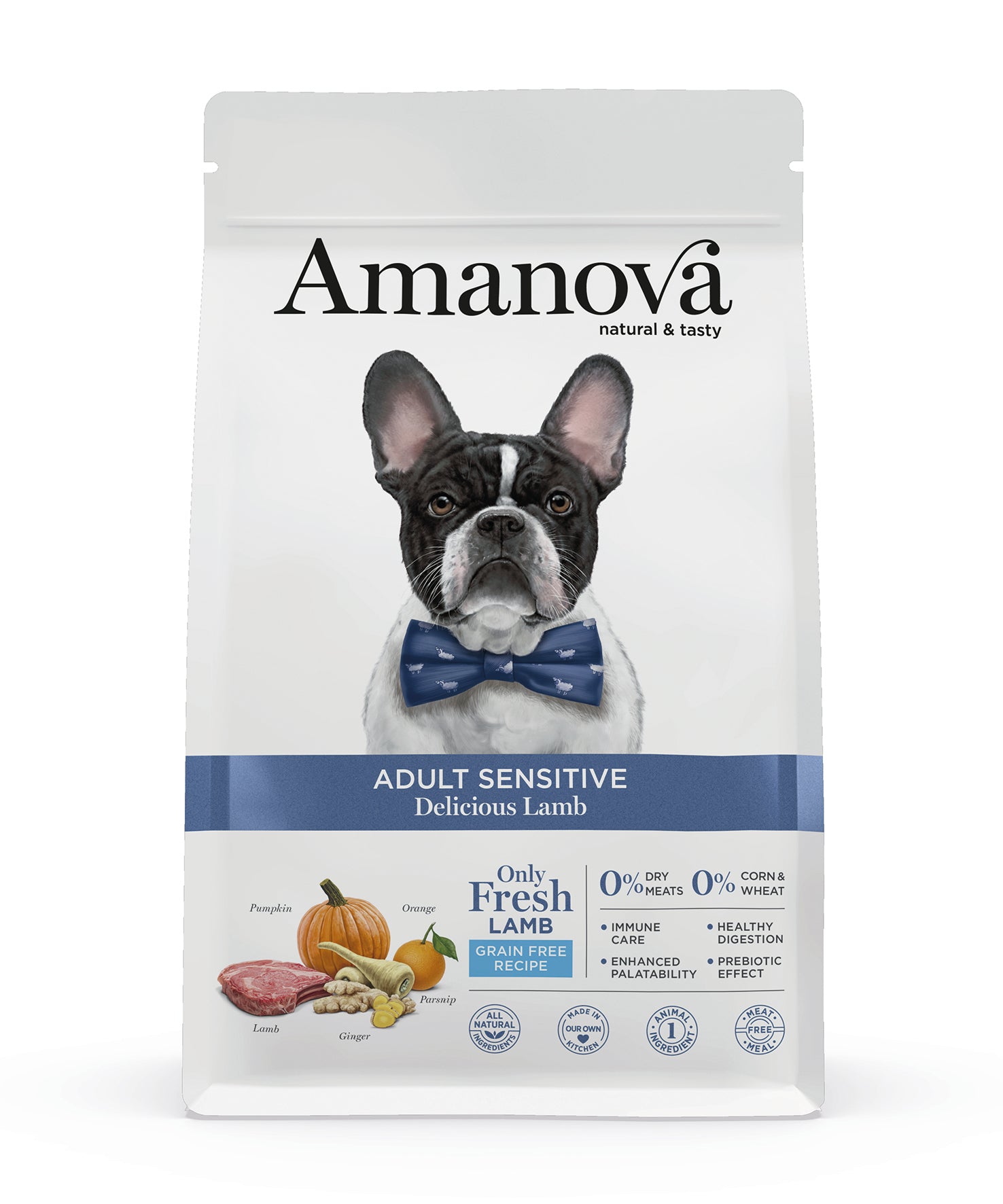 Amanova Velsmagende Lam - Kornfrit voksen hundefoder - 10 kg