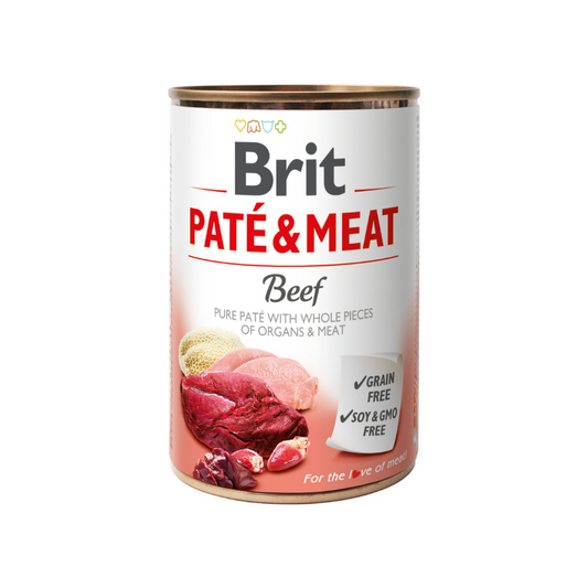 Brit Pate & Meat Beef 400 g - nikos happy tail