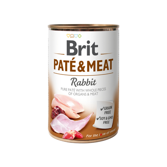 Brit Pate & Meat Rabbit 400 g - nikos happy tail