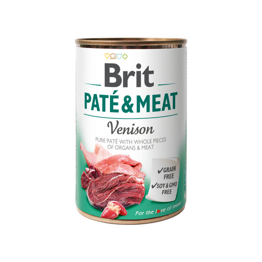 Brit Pate & Meat Venison 400 g - nikos happy tail