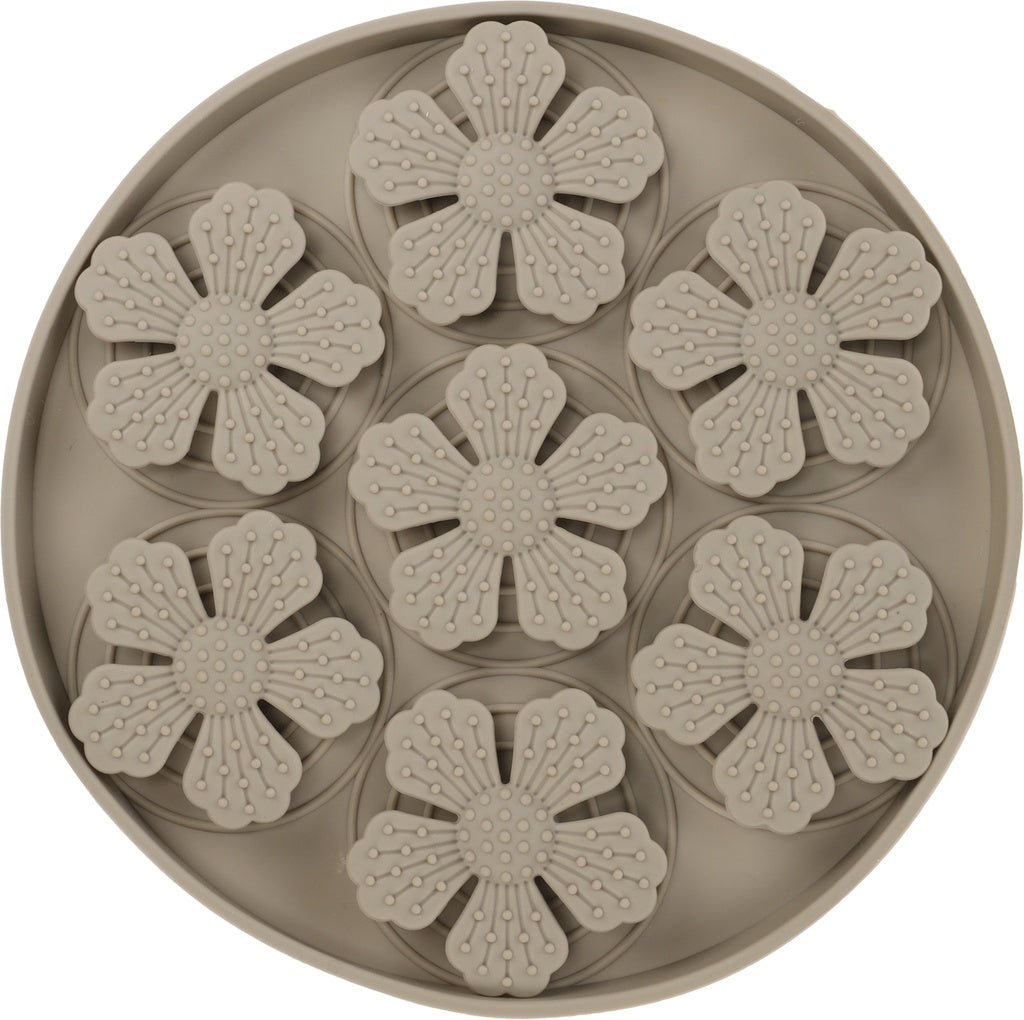 Lick Pad Fleur Taupe Round ø20cm