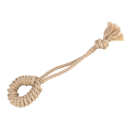 Playing rope with ring, hemp/cotton - nikos happy tail