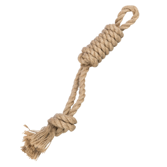 Playing rope with stick, hemp/cotton - nikos happy tail