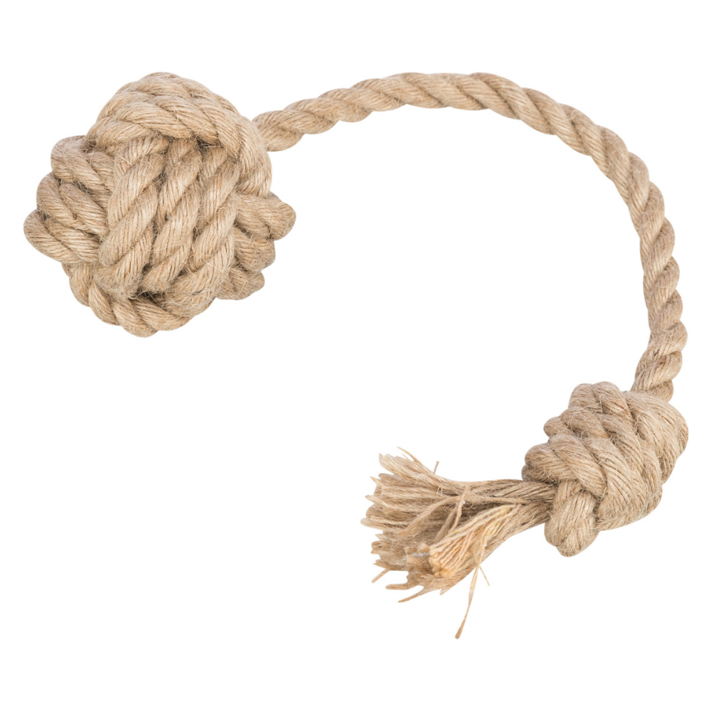 Rope with ball, hemp/cotton - nikos happy tail