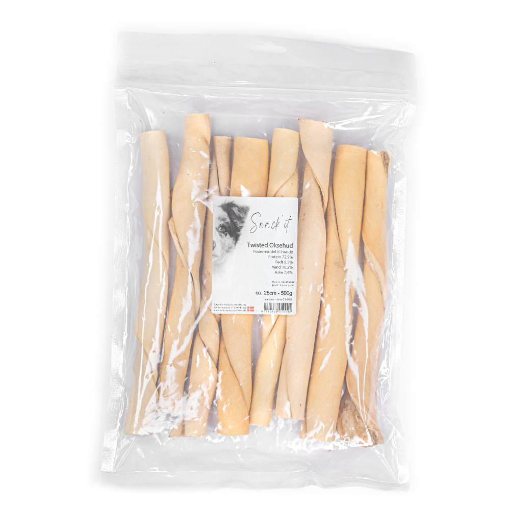 Twisted Oksehud 25cm 500g