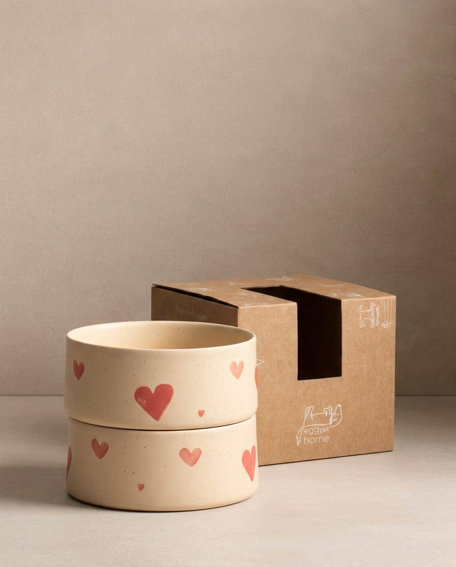 Cozy Hearts Keramikskål 16,5 cm, sæt med 2 stk.