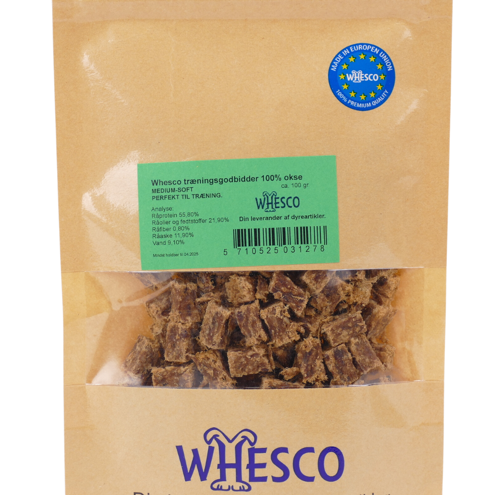 Naturlige Træningsgodbidder Okse 100g - nikos happy tail