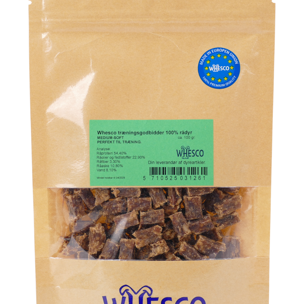 Naturlige Træningsgodbidder Rådyr 100g - nikos happy tail